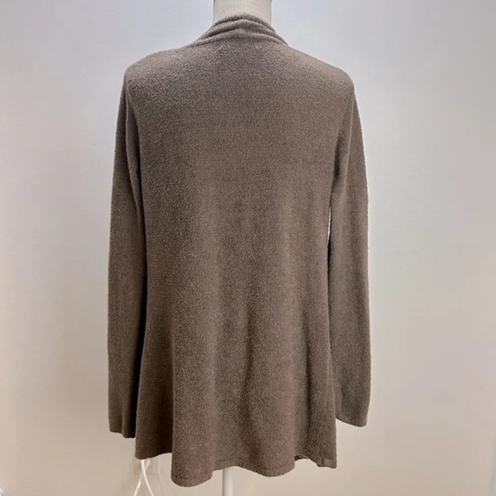 Barefoot Dreams Cozychic Lite Taupe Waterfall Island Wrap Open Cardigan S/M 903‎